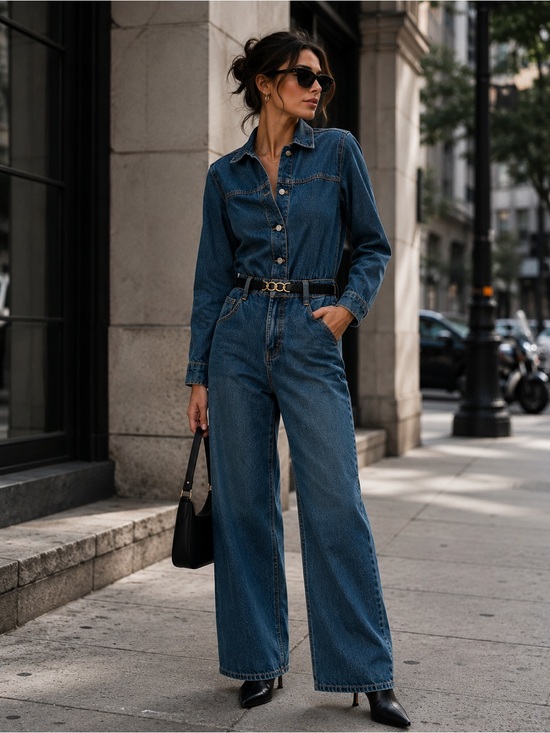 Zara Pants - Zara NWT Denim Wide Leg Jumpsuit Size Small